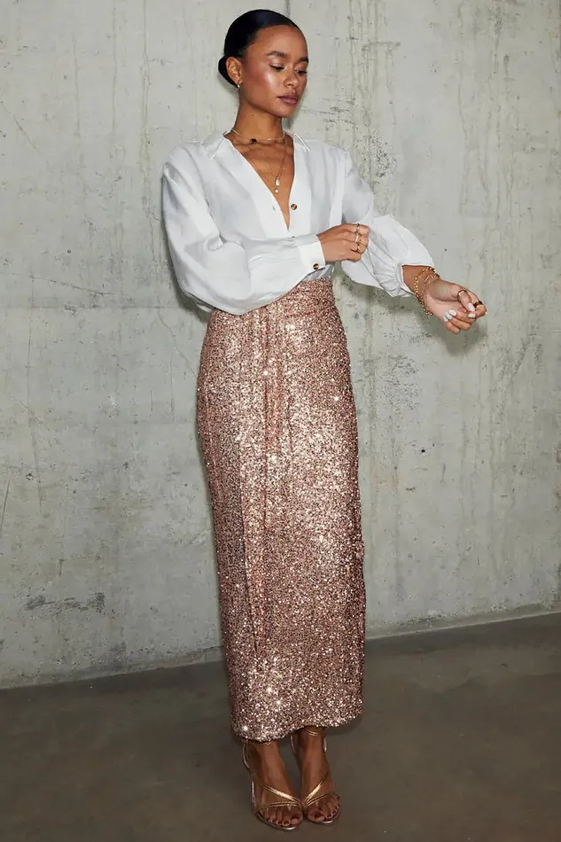 Never Fully Dressed Nfd Classics Gold Sequin Jaspre Skirt 8211 Women