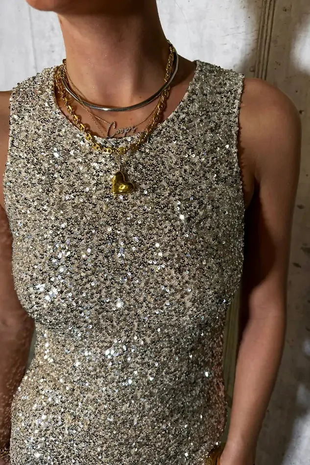 Never Fully Dressed Nfd Classics Silver Sequin Tank Top 8211 Women