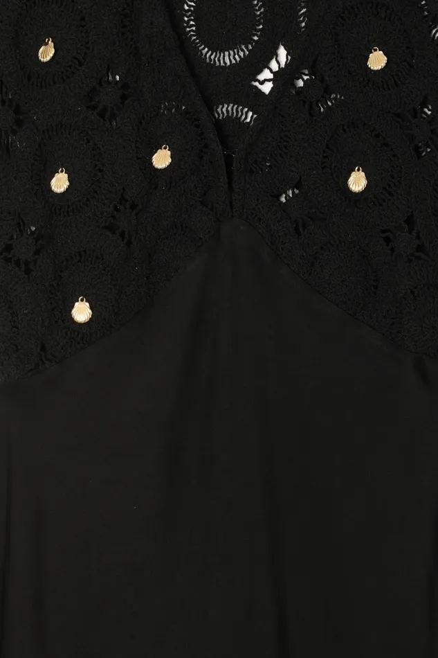Never Fully Dressed Petite Black Crochet Shell Elodie Dress Petite 8211 Women