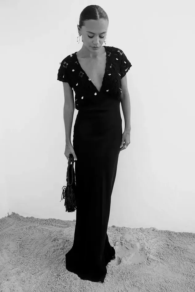 Never Fully Dressed Petite Black Crochet Shell Elodie Dress Petite 8211 Women