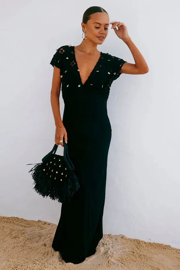Never Fully Dressed Petite Black Crochet Shell Elodie Dress Petite 8211 Women