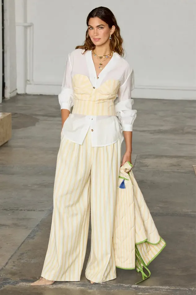 Never Fully Dressed Petite Butter Yellow Stripe Suki Trousers Petite 8211 Women