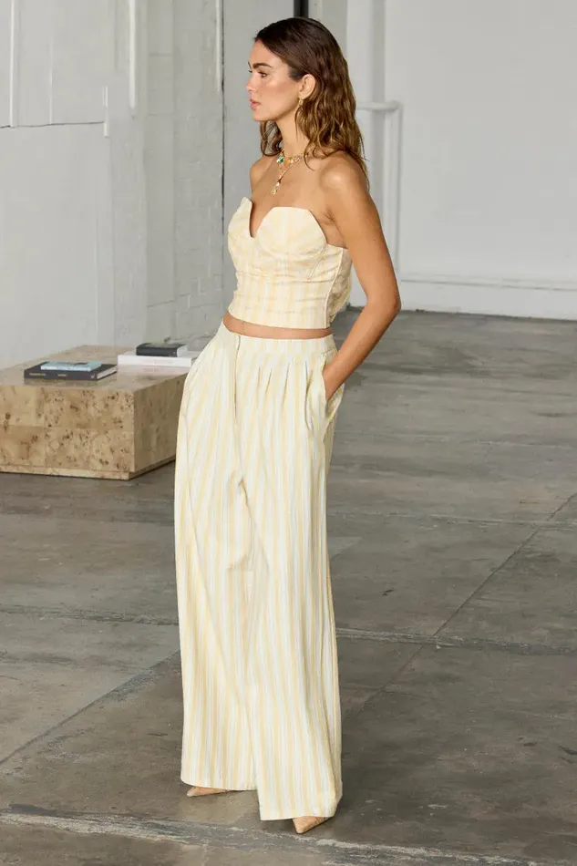 Never Fully Dressed Petite Butter Yellow Stripe Suki Trousers Petite 8211 Women
