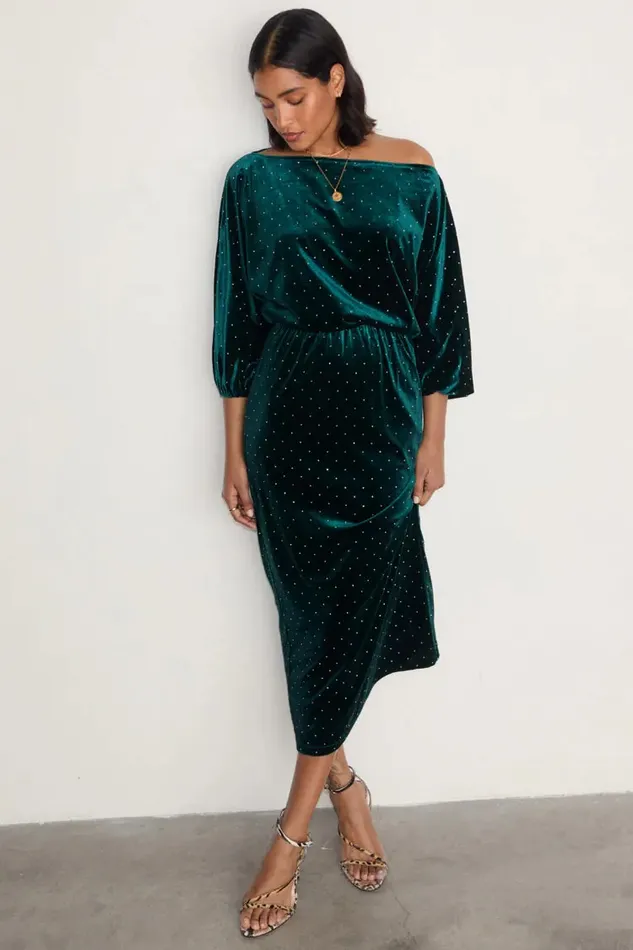 Never Fully Dressed Petite Emerald Velvet Tilly Dress Petite 8211 Women