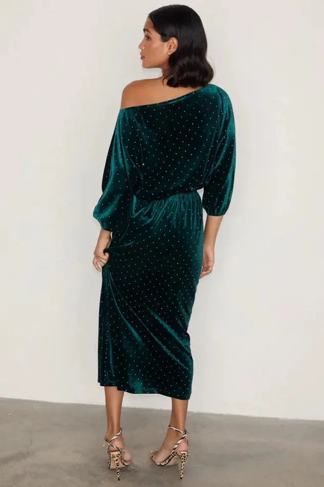 Never Fully Dressed Petite Emerald Velvet Tilly Dress Petite 8211 Women
