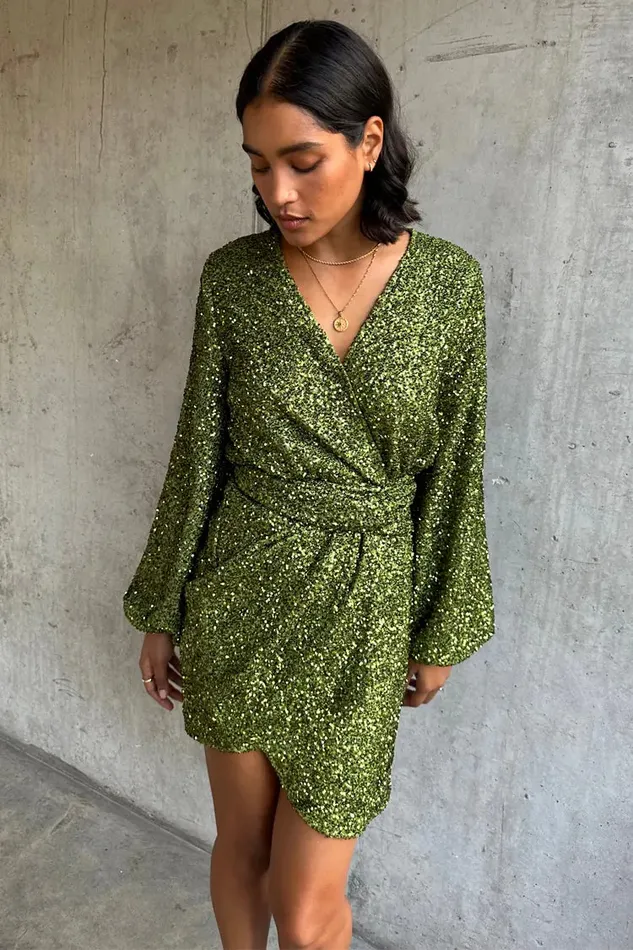 Never Fully Dressed Petite Olive Sequin Mini Vienna Petite 8211 Women