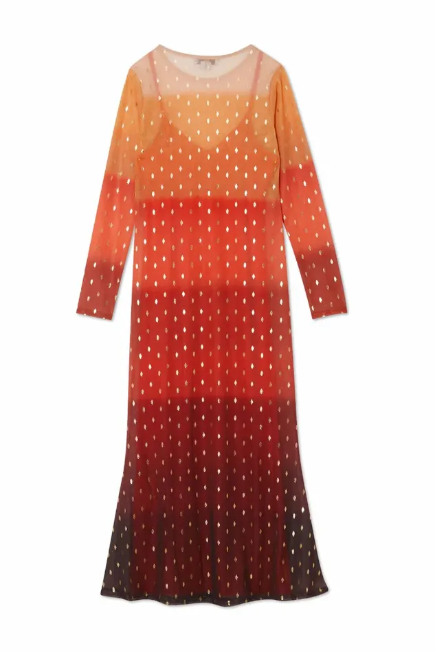 Never Fully Dressed Petite Orange Sunset Mesh Dress Petite 8211 Women