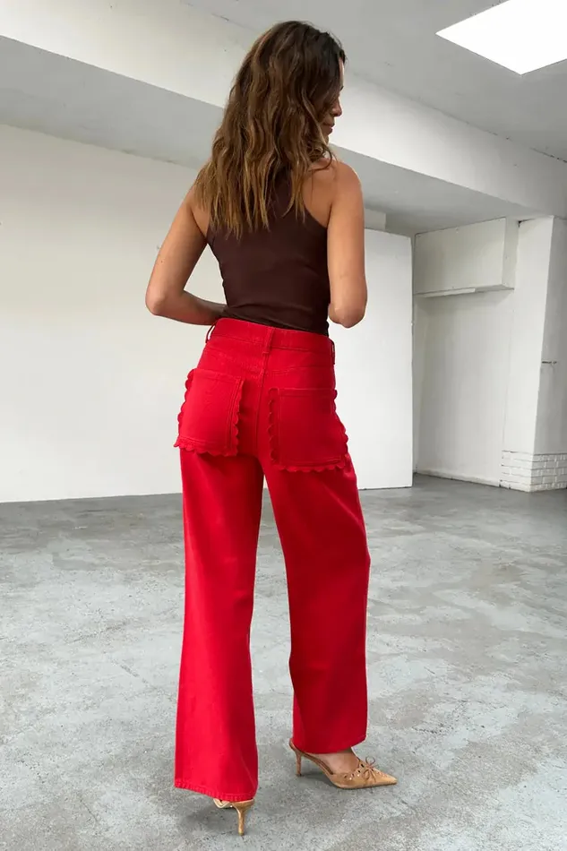 Never Fully Dressed Petite Red Denim Scallop Jeans Petite 8211 Women