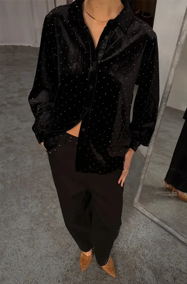 Never Fully Dressed Shirts Black Velvet Cristi Shirt 8211 Women
