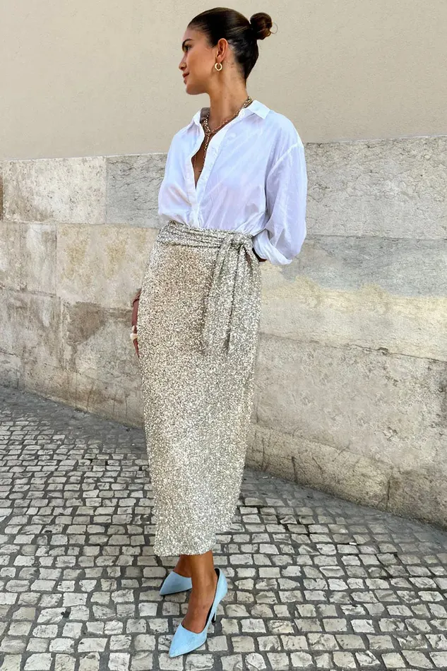 Never Fully Dressed Skirts Sequin Maxi Wrap Jaspre Skirt 8211 Women