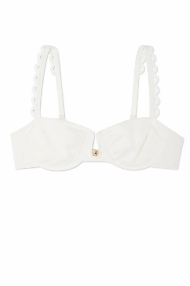 Never Fully Dressed Swim Broderie White Bikini Top 8211 Women