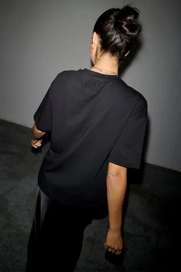 Never Fully Dressed Tops and TShirts Black Beaded Logo Tshirt 8211 Women