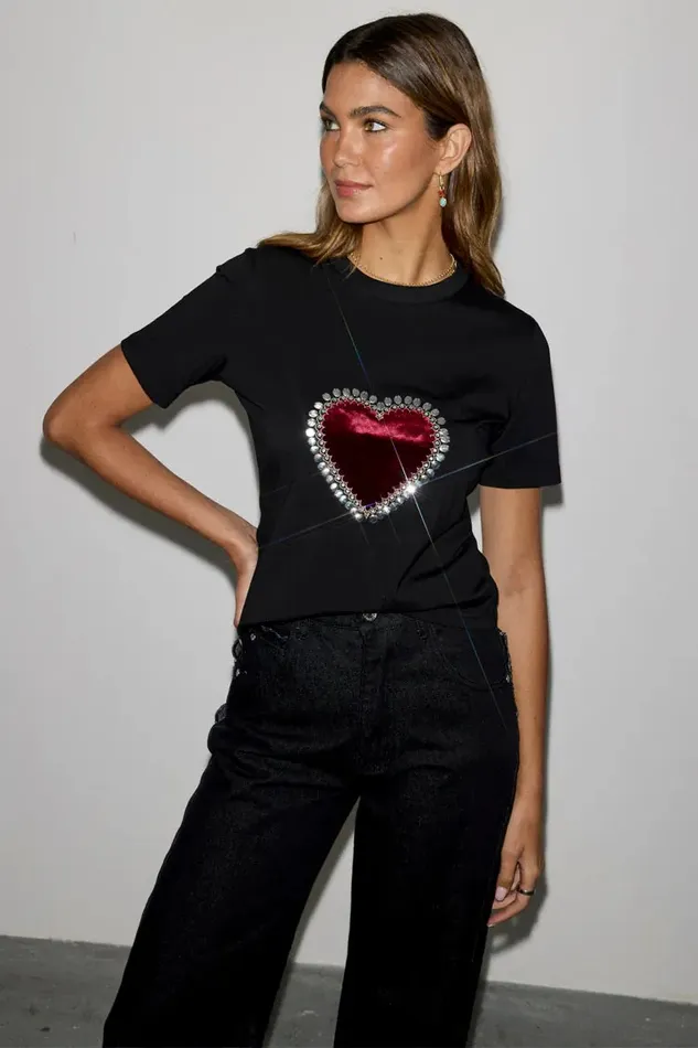 Never Fully Dressed Tops and TShirts Black Heart Baby T Shirt 8211 Women