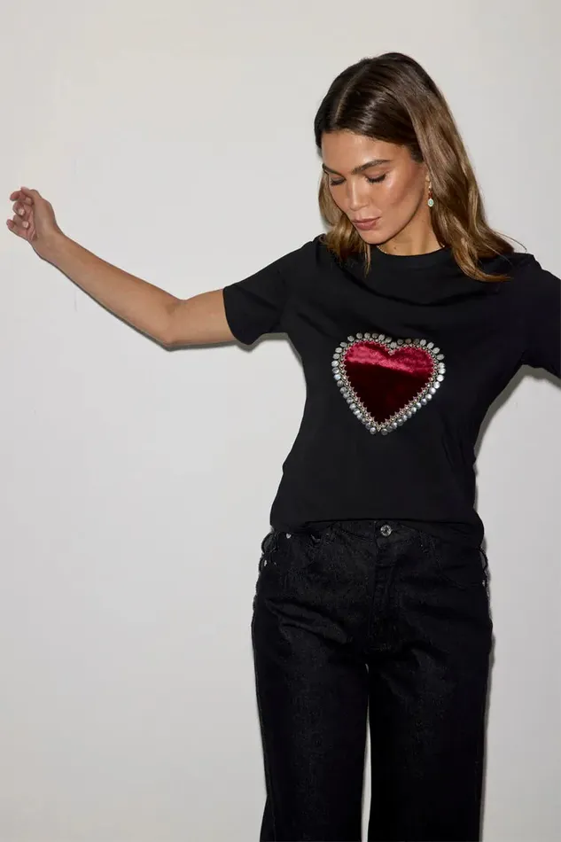 Never Fully Dressed Tops and TShirts Black Heart Baby T Shirt 8211 Women