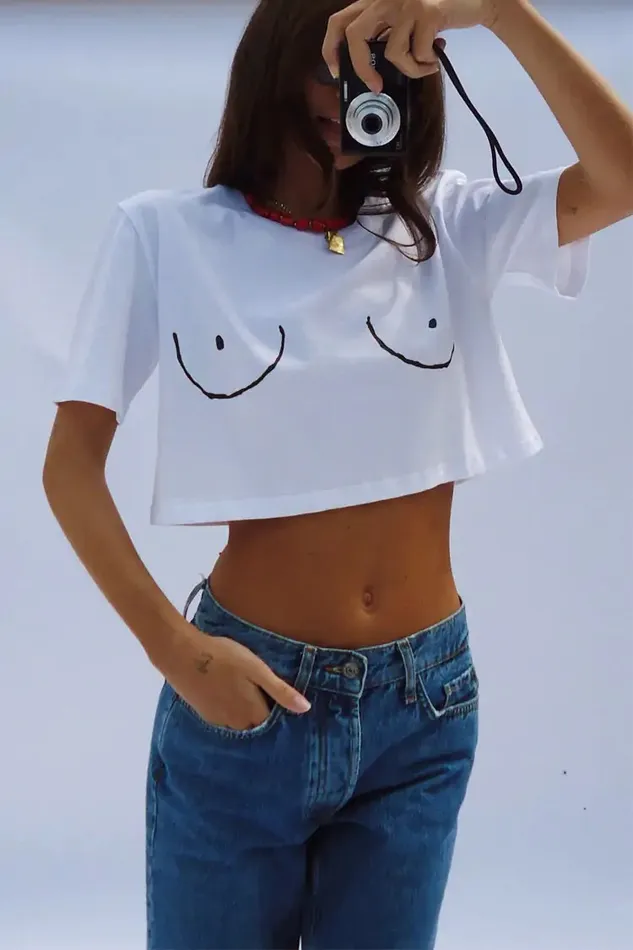 Never Fully Dressed Tops and TShirts Boob Crop Tshirt 8211 Women