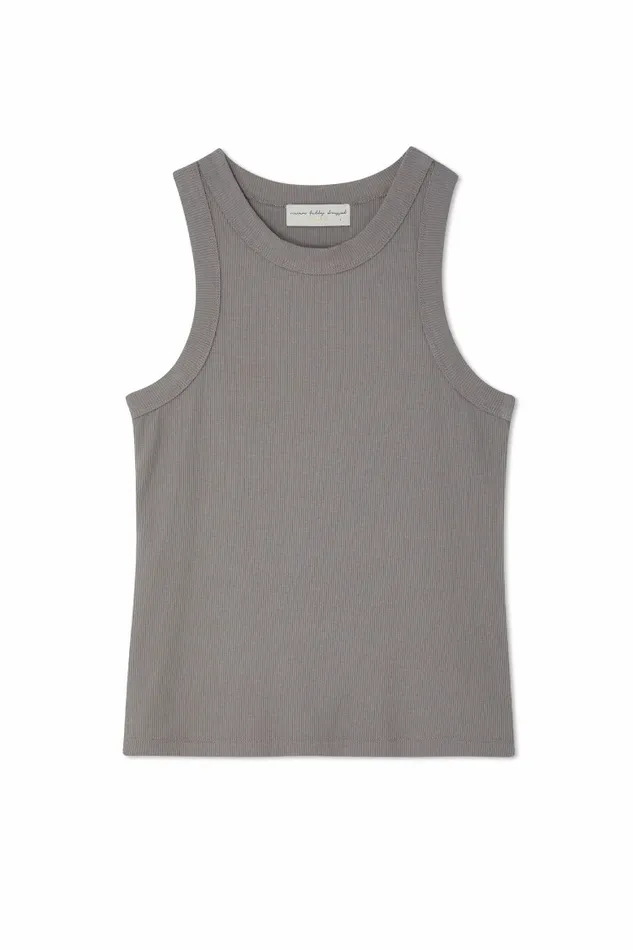 Never Fully Dressed Tops and TShirts Grey Rib Tank Top 8211 Women