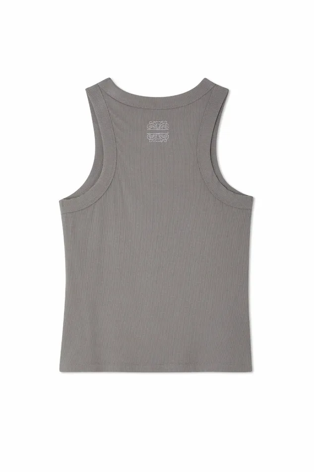 Never Fully Dressed Tops and TShirts Grey Rib Tank Top 8211 Women