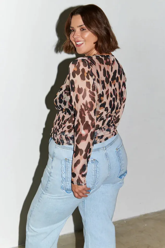 Never Fully Dressed Tops and TShirts Leopard Mesh Top 8211 Women