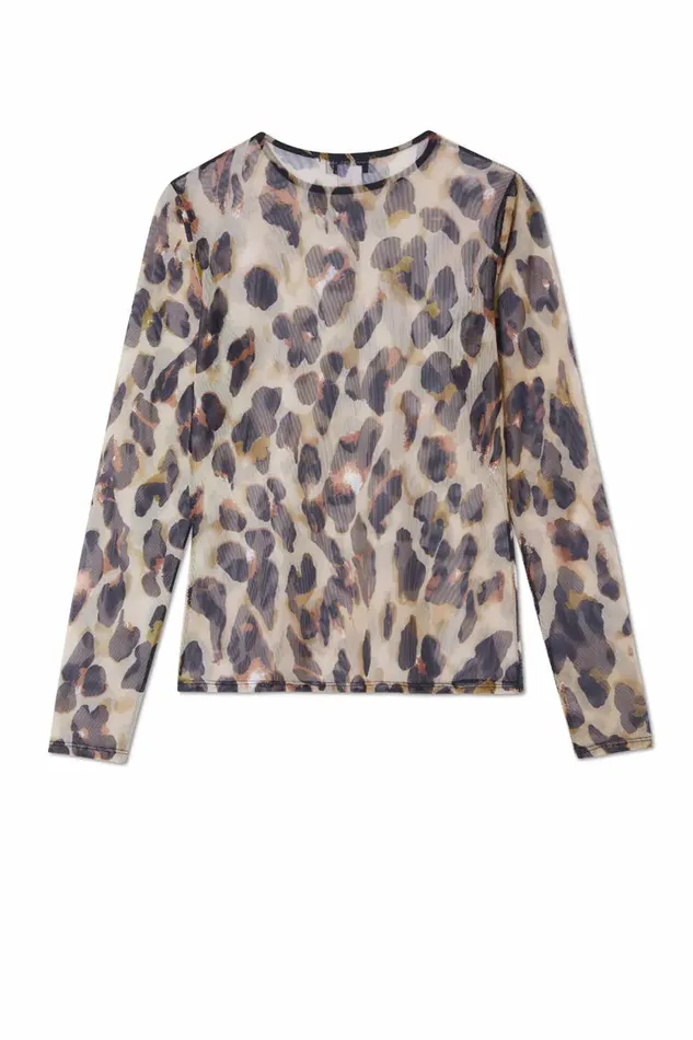 Never Fully Dressed Tops and TShirts Leopard Mesh Top 8211 Women