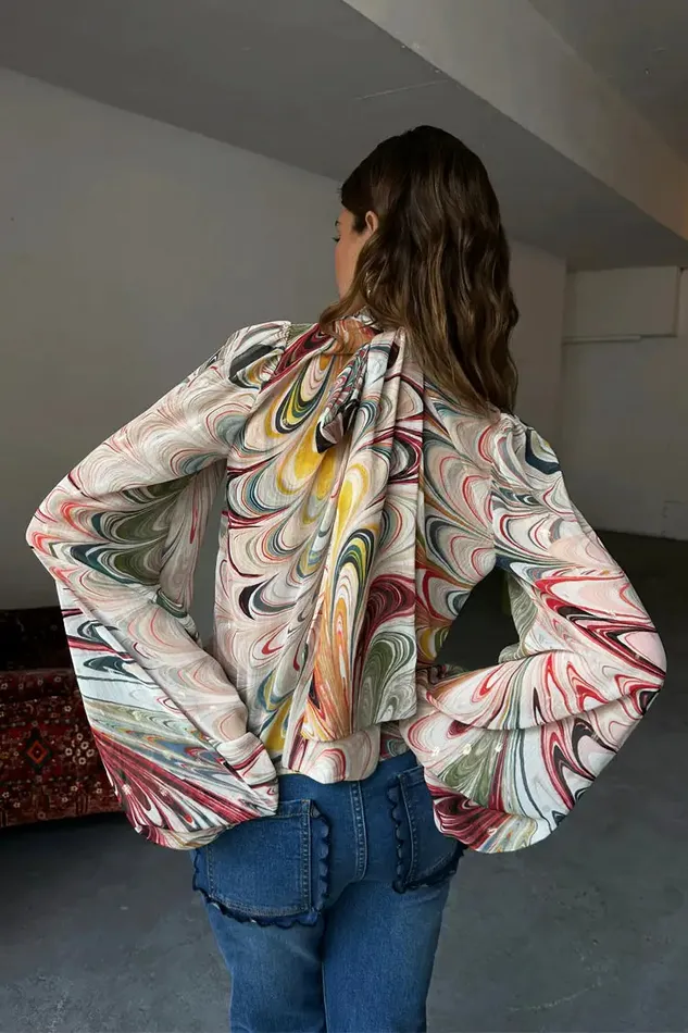 Never Fully Dressed Tops and TShirts Multi Marble Bibi Top 8211 Women