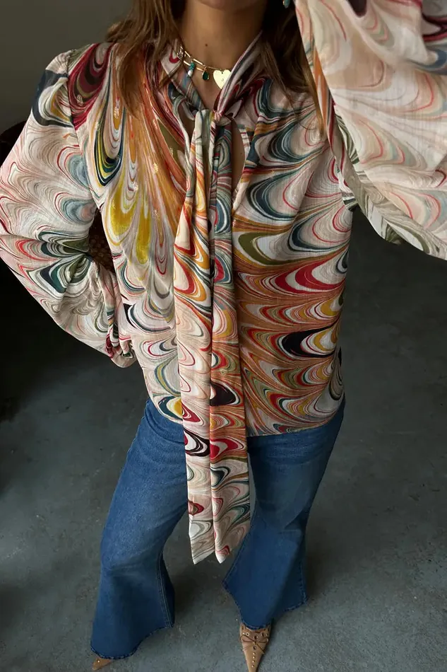 Never Fully Dressed Tops and TShirts Multi Marble Bibi Top 8211 Women