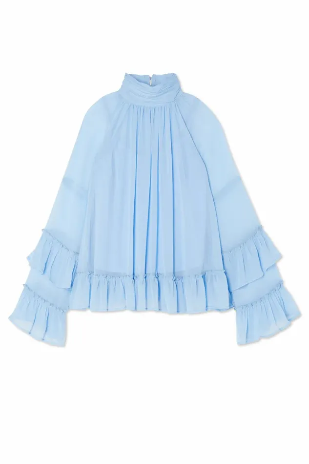 Never Fully Dressed Tops and TShirts Pastel Blue Elinor Blouse 8211 Women