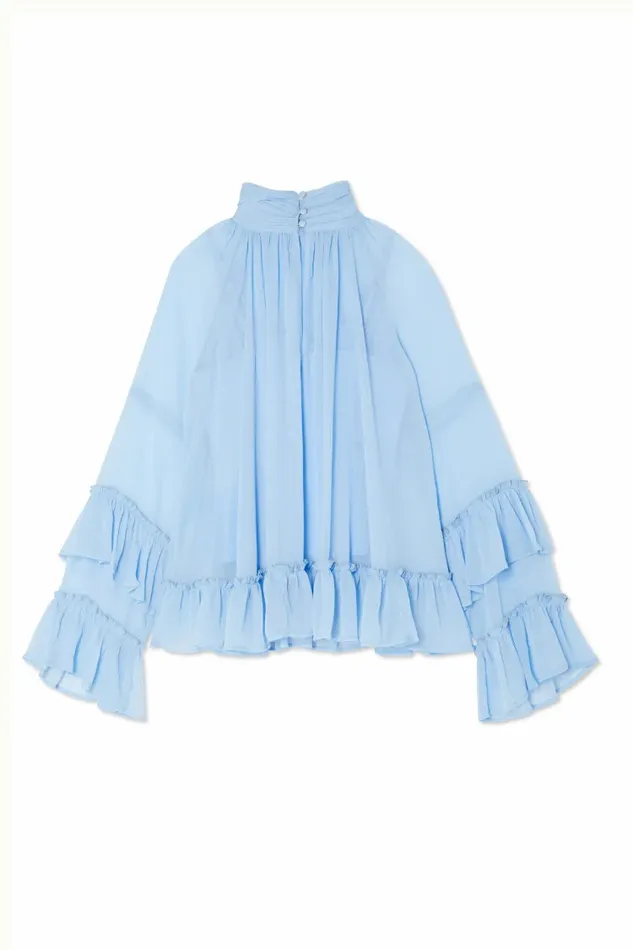 Never Fully Dressed Tops and TShirts Pastel Blue Elinor Blouse 8211 Women