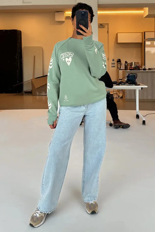 Never Fully Dressed Tops and TShirts Sage Sundazed Accessible Sweatshirt 8211 Women