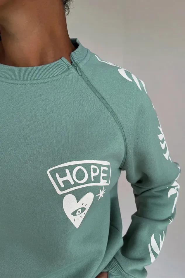 Never Fully Dressed Tops and TShirts Sage Sundazed Accessible Sweatshirt 8211 Women
