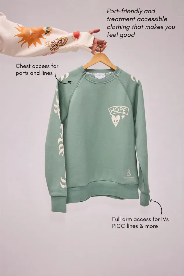 Never Fully Dressed Tops and TShirts Sage Sundazed Accessible Sweatshirt 8211 Women