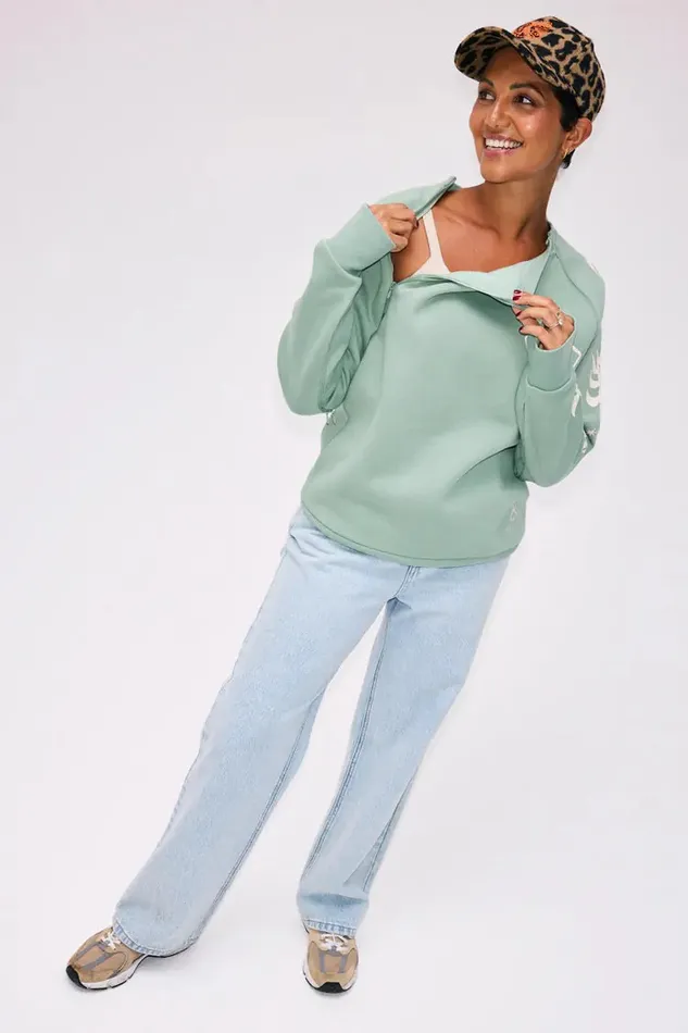 Never Fully Dressed Tops and TShirts Sage Sundazed Accessible Sweatshirt 8211 Women