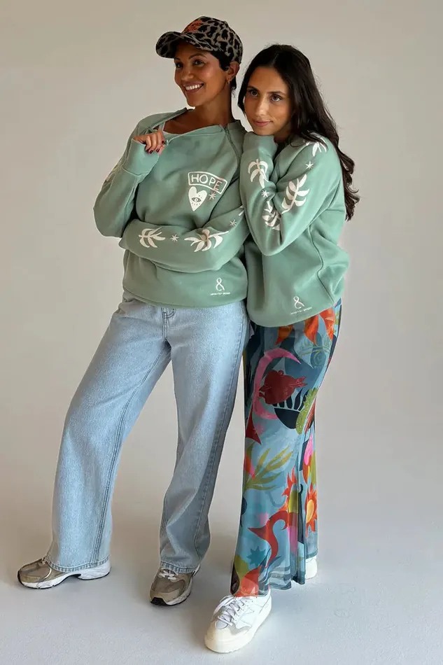 Never Fully Dressed Tops and TShirts Sage Sundazed Accessible Sweatshirt 8211 Women
