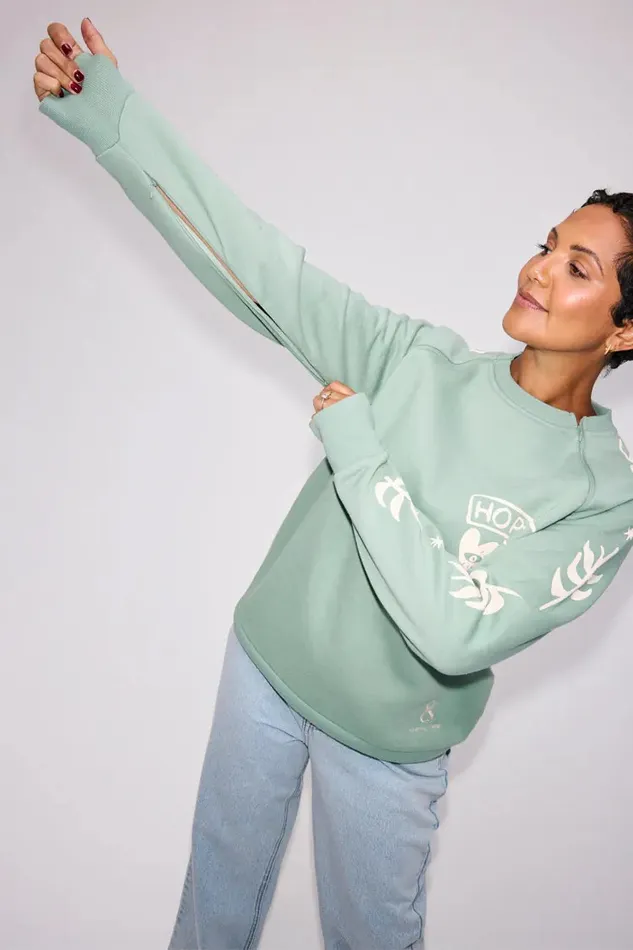 Never Fully Dressed Tops and TShirts Sage Sundazed Accessible Sweatshirt 8211 Women