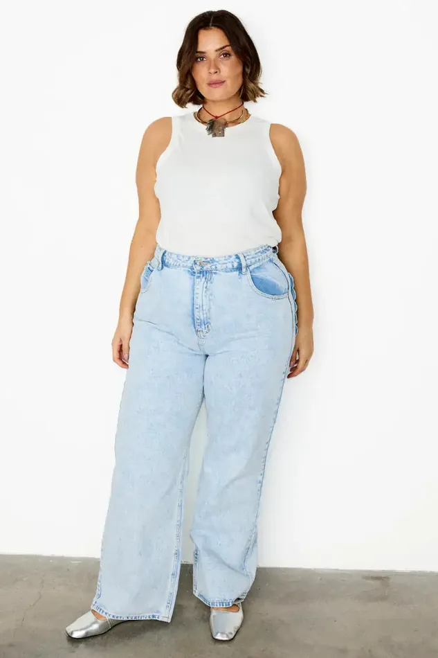 Never Fully Dressed Trousers and Shorts Scallop Detail Straight Leg Jeans 8211 Women