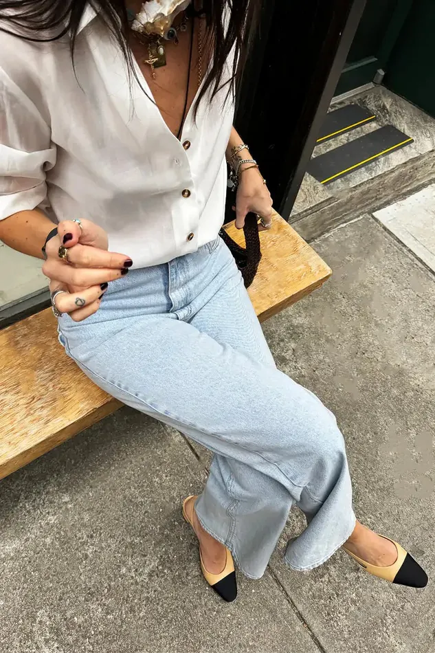 Never Fully Dressed Trousers and Shorts Scallop Detail Straight Leg Jeans 8211 Women