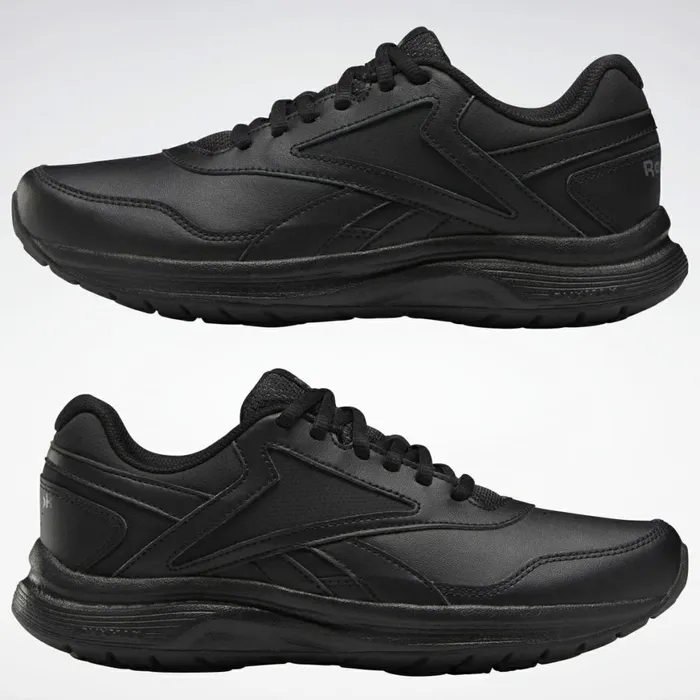 Nursing Shoes Womens Reebok Walk Ultra 7 DMX MAX Shoes Black Cold Grey Collegiate Royal