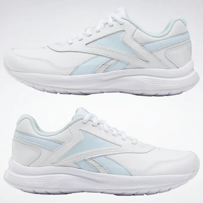 Nursing Shoes Womens Reebok Walk Ultra 7 DMX MAX Shoes White Glass Blue Collegiate Royal