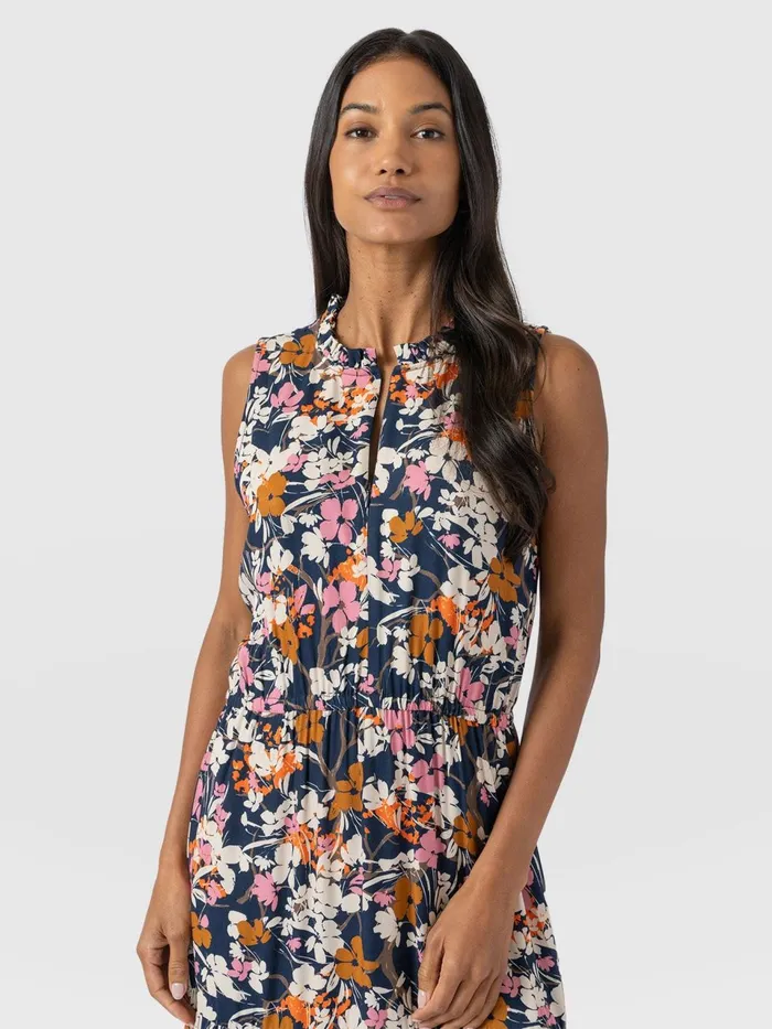 Orla Dress 8211 Navy Cream Floral Navy Cream Floral Women Saint And Sofia Dresses