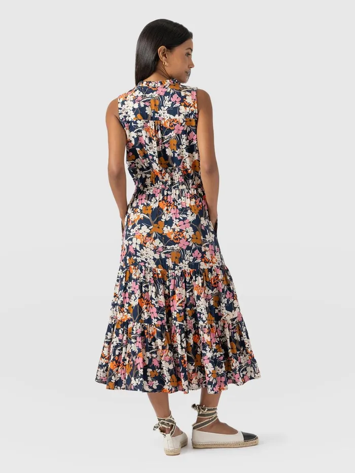Orla Dress 8211 Navy Cream Floral Navy Cream Floral Women Saint And Sofia Dresses