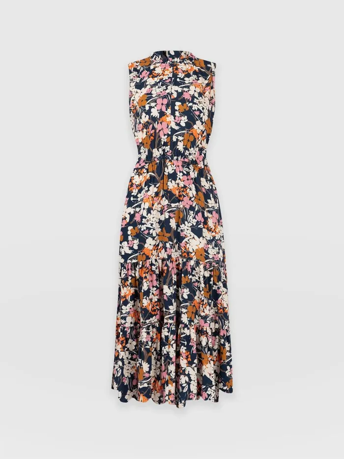 Orla Dress 8211 Navy Cream Floral Navy Cream Floral Women Saint And Sofia Dresses