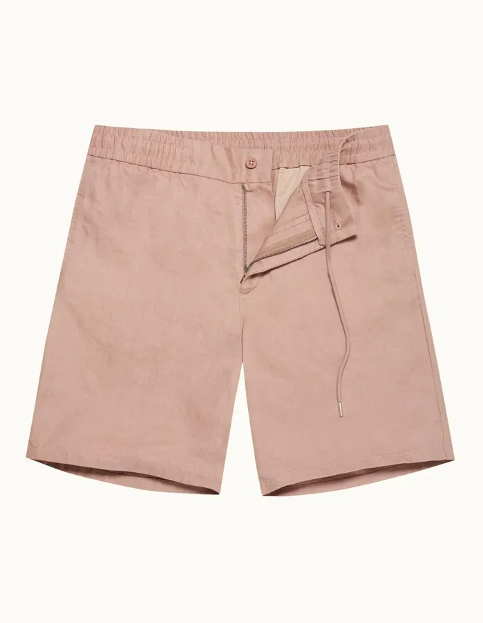 Orlebar Brown Day Shorts Men Cornell Linen Caramel Pink