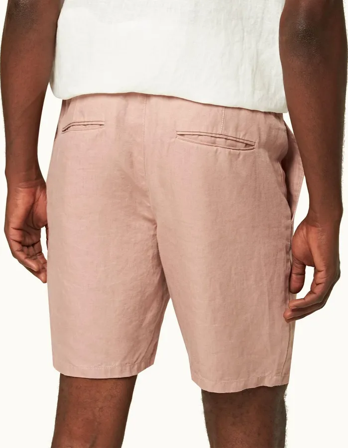Orlebar Brown Day Shorts Men Cornell Linen Caramel Pink