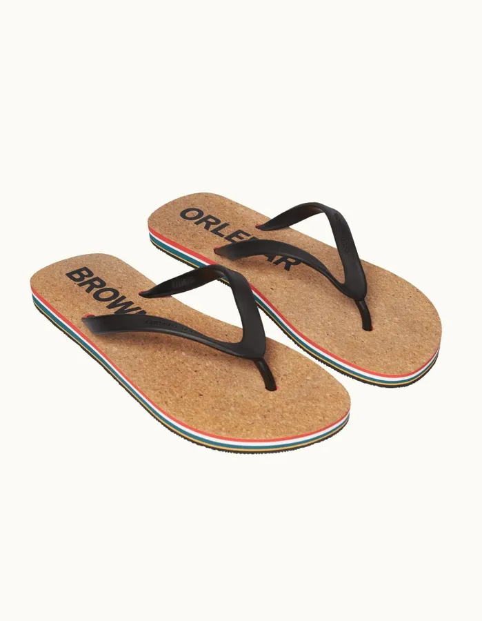 Orlebar Brown Footwear Men Haston Stripe Blackwhite Sand