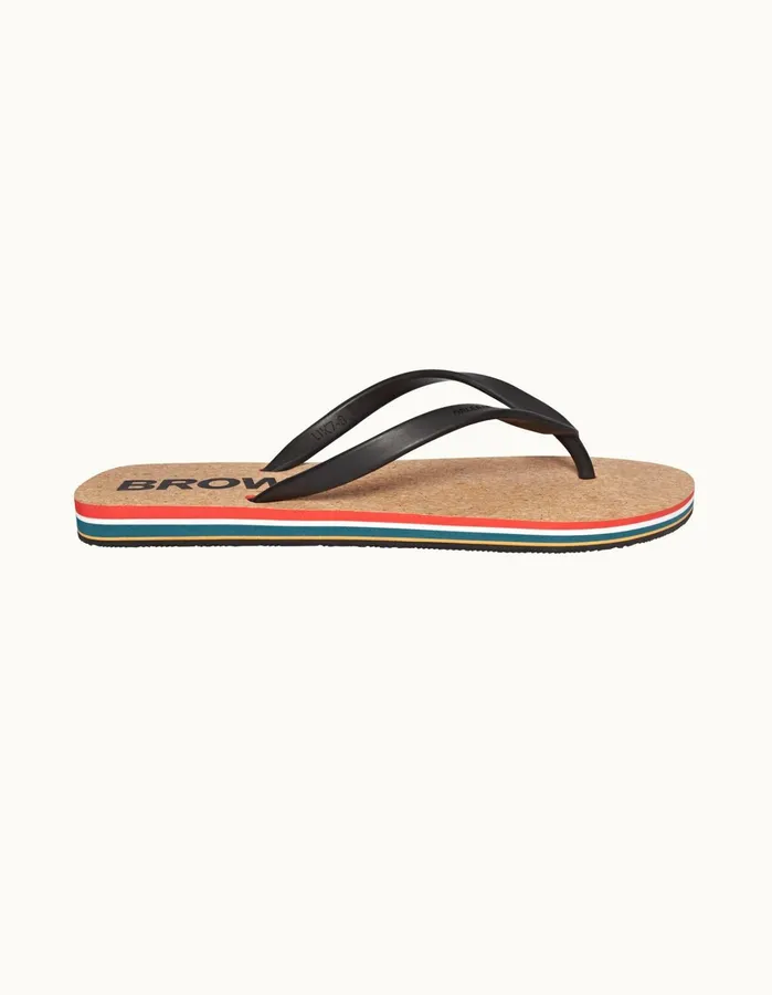 Orlebar Brown Footwear Men Haston Stripe Blackwhite Sand
