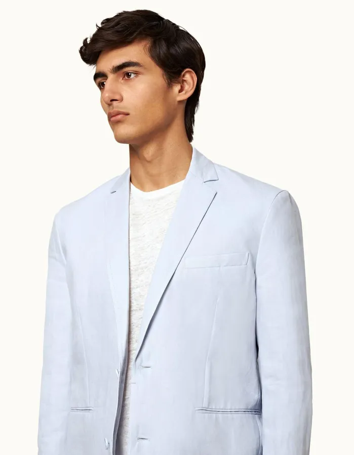 Orlebar Brown Jackets and Outerwear Men Ullock Linen Light Island Sky