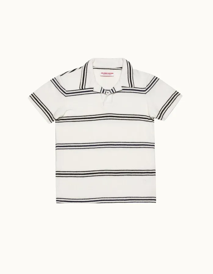 Orlebar Brown Kids Kids Digby Towelling White Sandnight Iris