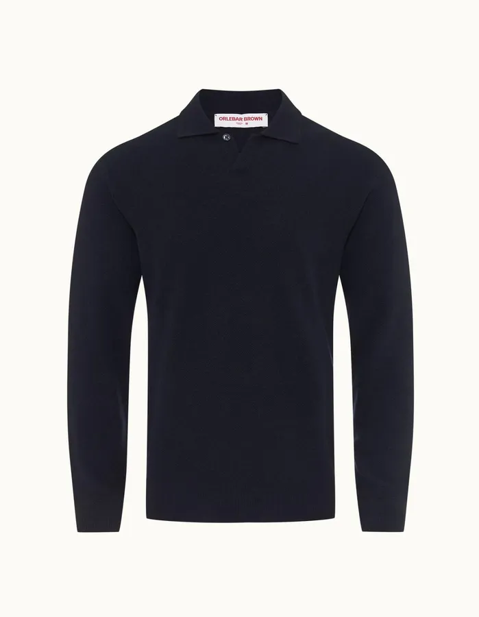 Orlebar Brown Knitwear Men Bruno Cashmere Night Iris