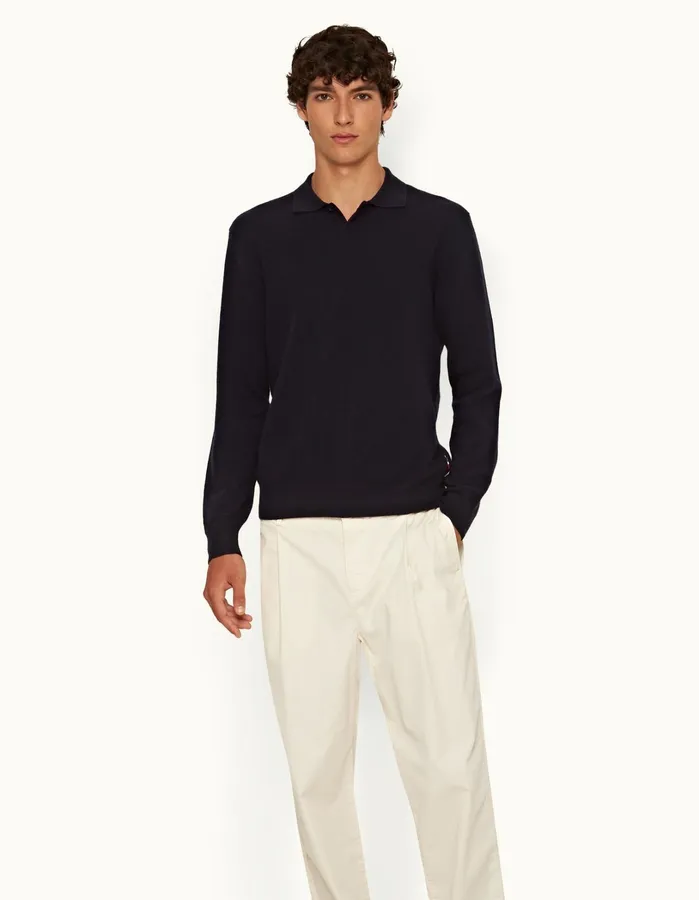 Orlebar Brown Knitwear Men Bruno Cashmere Night Iris