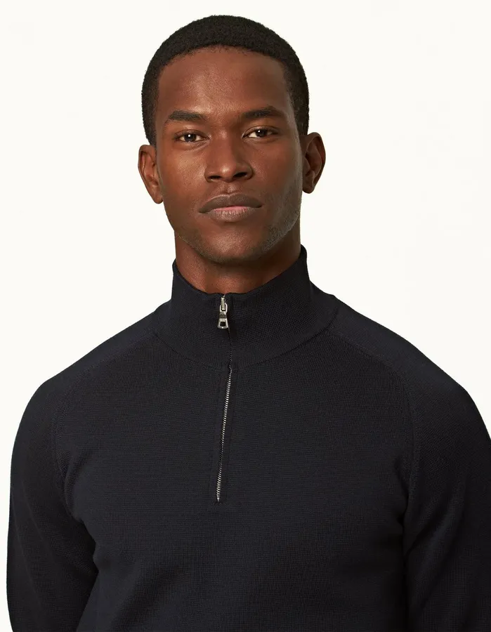 Orlebar Brown Knitwear Men Lennard Merino Night Iris