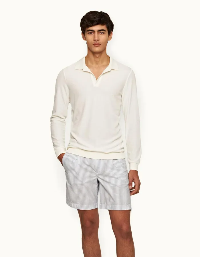 Orlebar Brown Polo Shirts Men Bouvet Towelling Sandbar